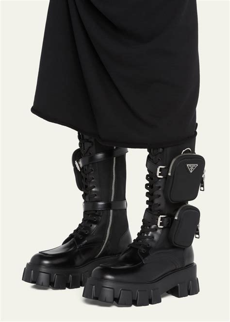 how do prada heel boots fit 2016|prada combat boots with pouches.